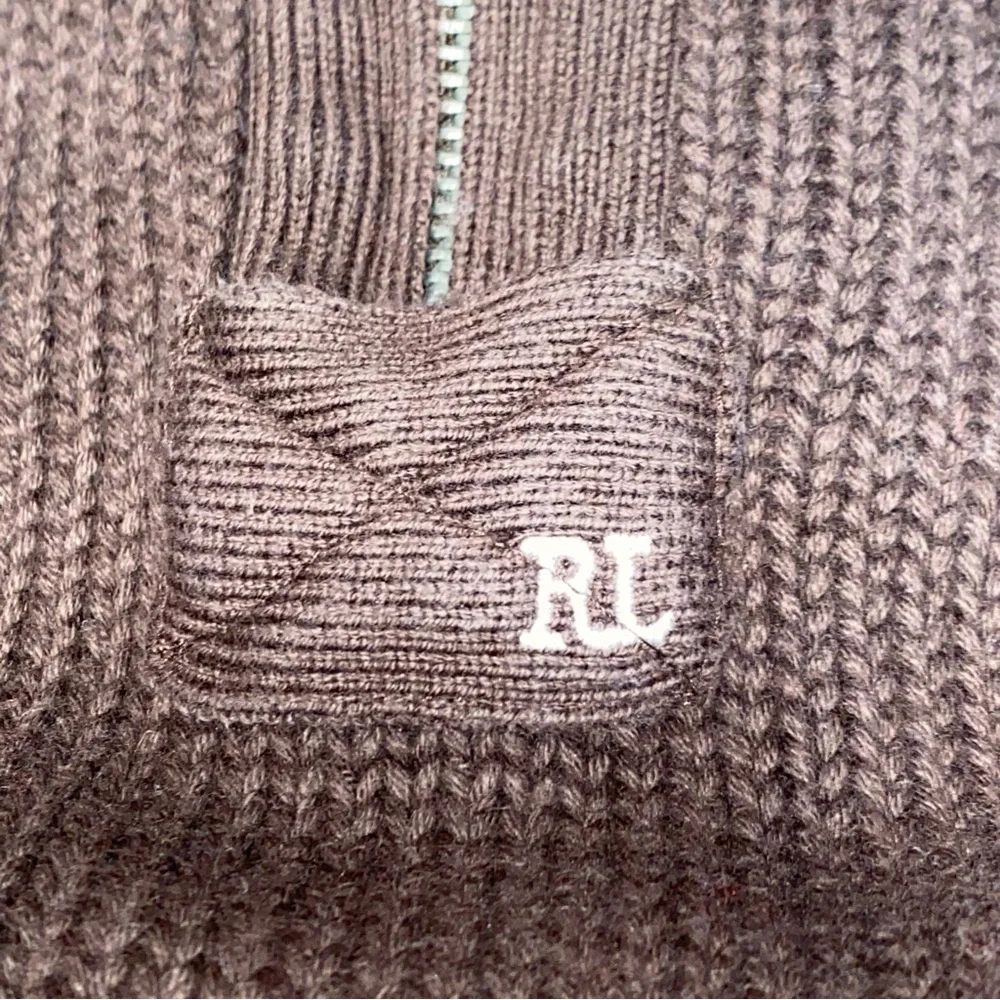 :::VINTAGE:::Men's polo jeans company 1/4 zip Brown Sweater size XXL - Picture 4 of 10